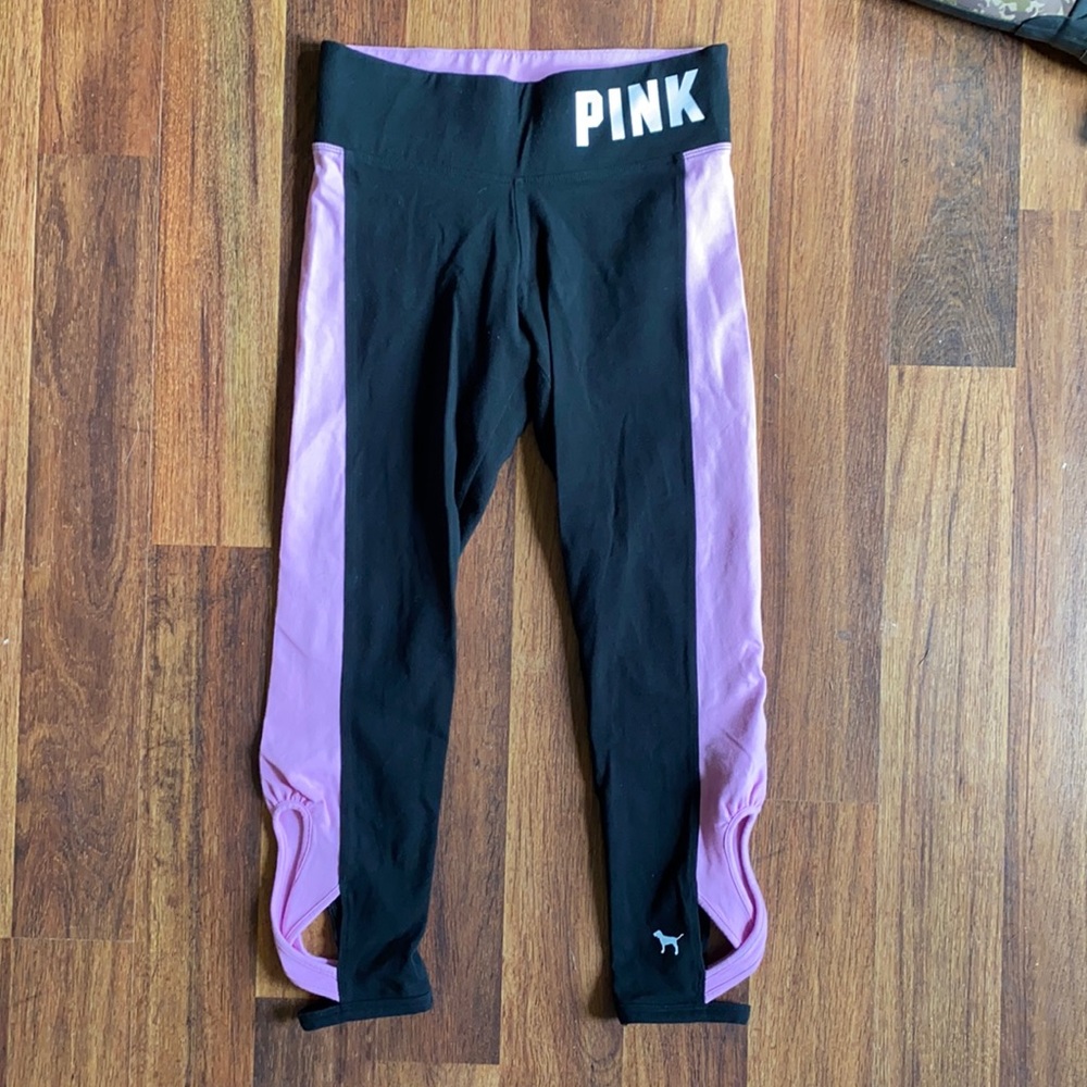 Victoria’s Secret PINK black pink cutout leggings